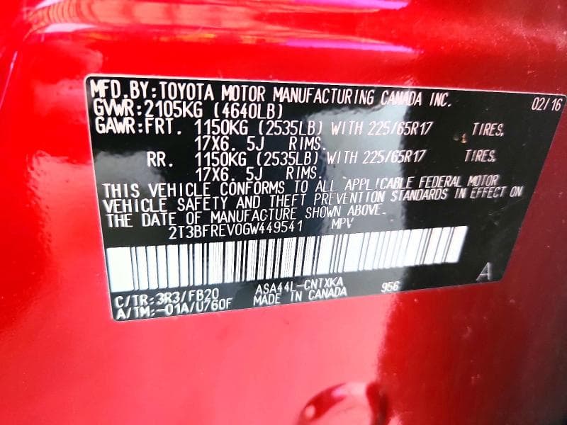 2016 TOYOTA RAV4 LE 13