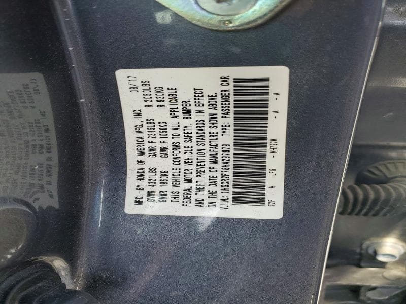 2017 HONDA ACCORD EX EX 12
