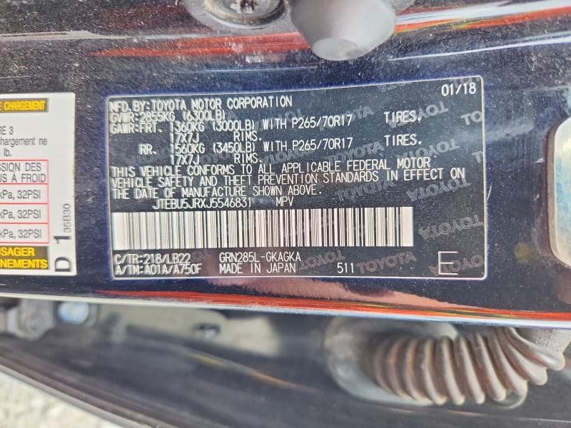 2018 TOYOTA 4RUNNER SR5 PREMIUM SR5 PREMIUM 14