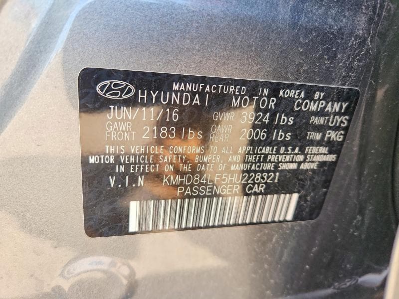 2017 HYUNDAI ELANTRA SE 12