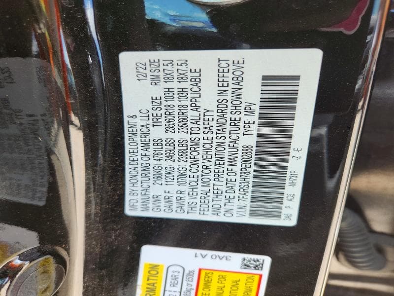 2023 HONDA CR-V EXL EXL 12