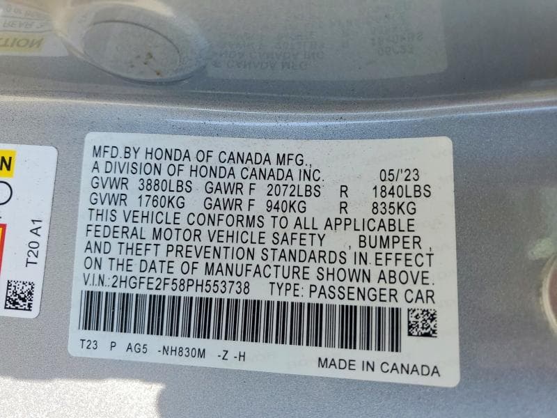 2023 HONDA CIVIC SPORT 12