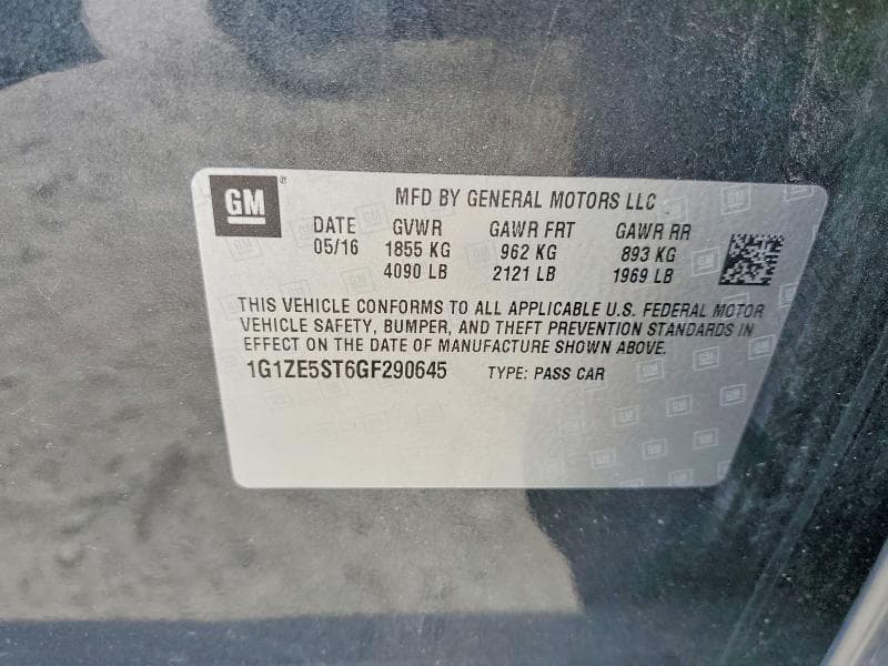 2016 CHEVROLET MALIBU LT 12