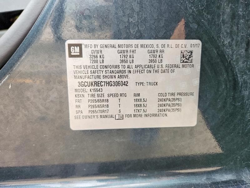 2017 CHEVROLET SILVERADO K1500 LT 12