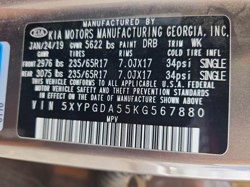 2019 KIA SORENTO LX V6 LX V6 13