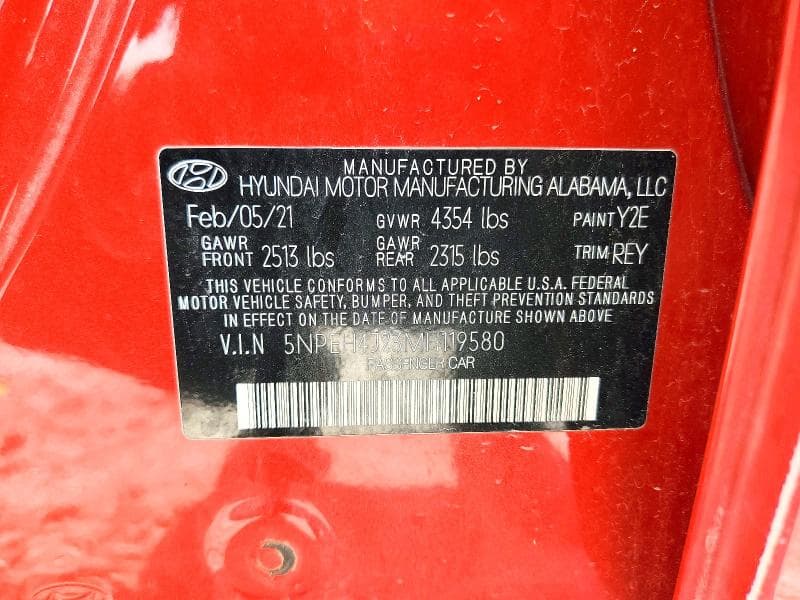 2021 HYUNDAI SONATA LIMITED LIMITED 13