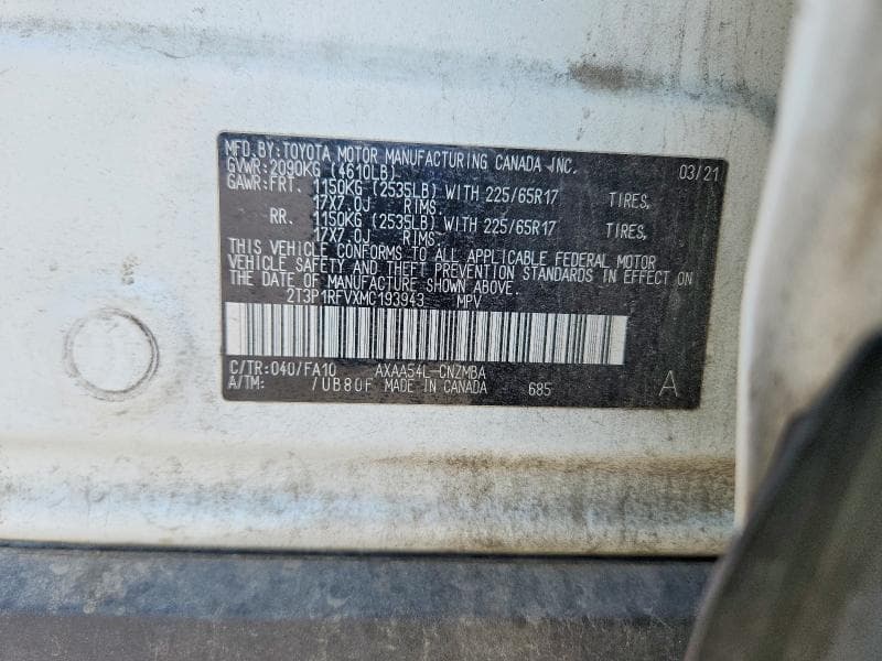 2021 TOYOTA RAV4 XLE 13