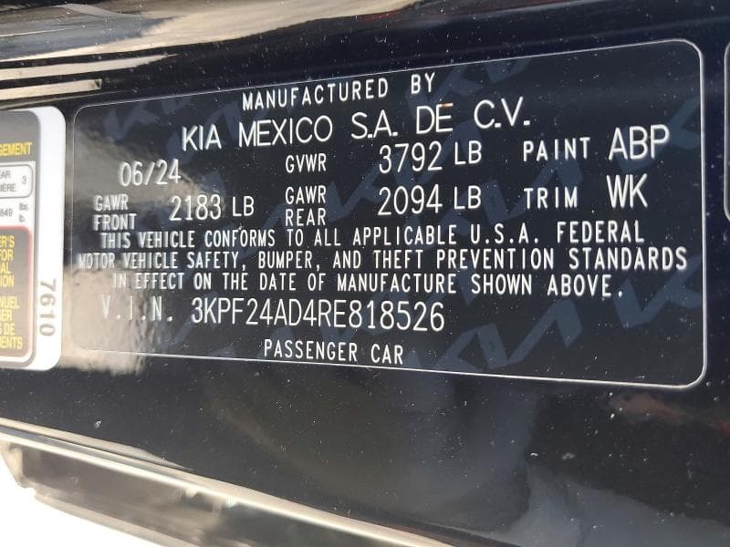 2024 KIA FORTE LXS 12