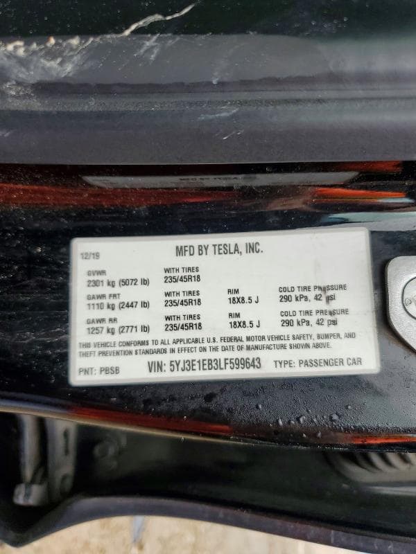 2020 TESLA MODEL 3 12