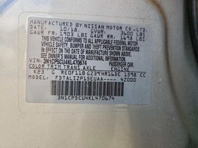 2019 NISSAN KICKS SV SV 13