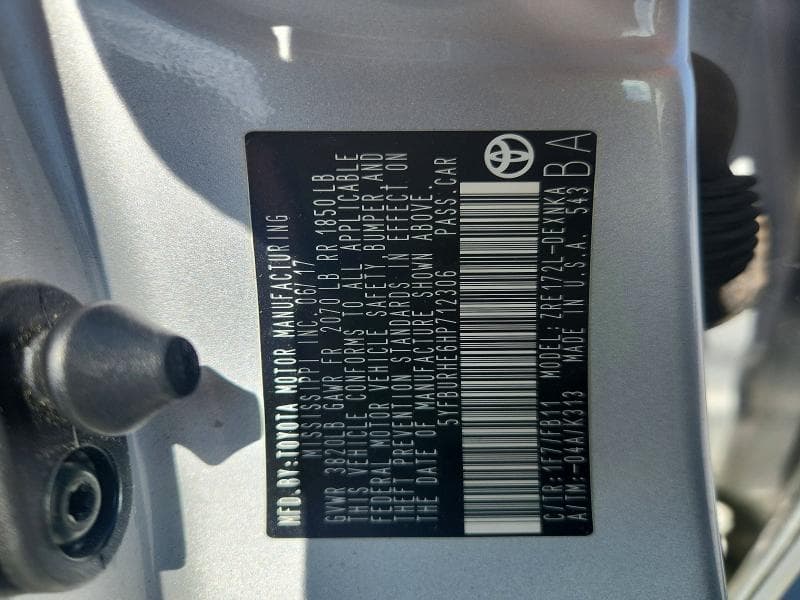 2017 TOYOTA COROLLA 12