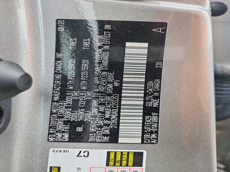 2020 LEXUS RX 350 350 12