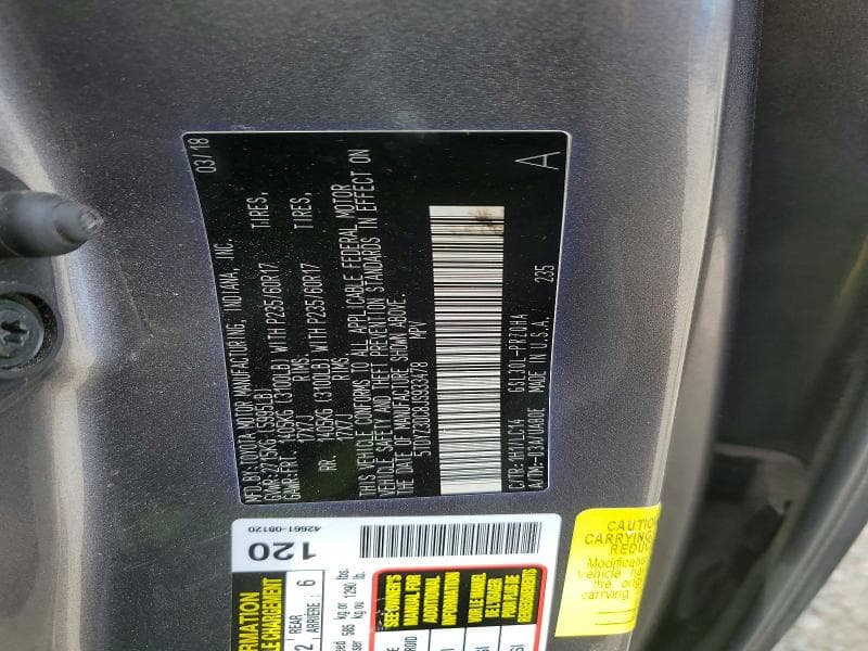 2018 TOYOTA SIENNA XLE 8-PASSENGER 13