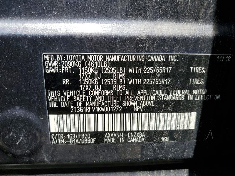 2019 TOYOTA RAV4 LE 12