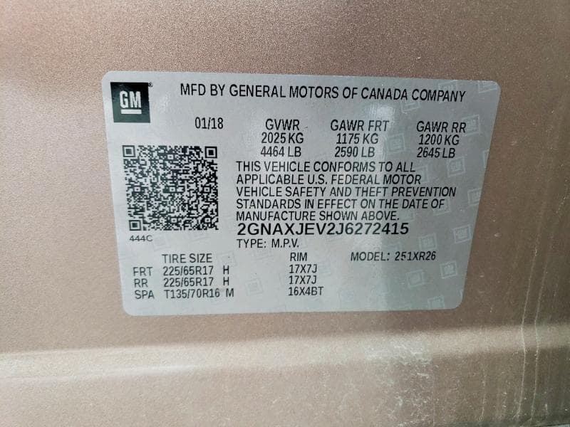 2018 CHEVROLET EQUINOX LT 12