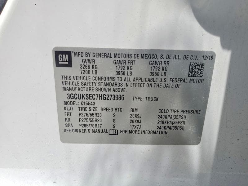 2017 CHEVROLET SILVERADO K1500 LTZ 12