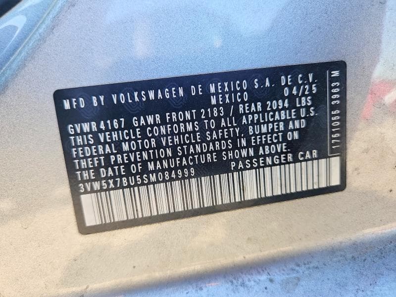 2025 VOLKSWAGEN JETTA S S 12