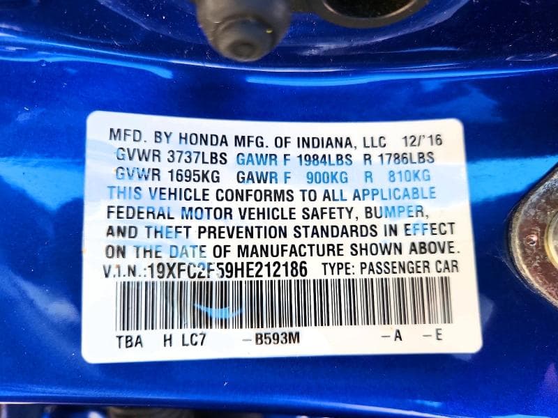 2017 HONDA CIVIC LX 12