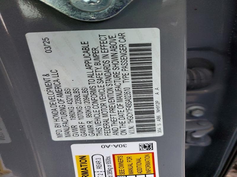 2025 HONDA ACCORD SE 12