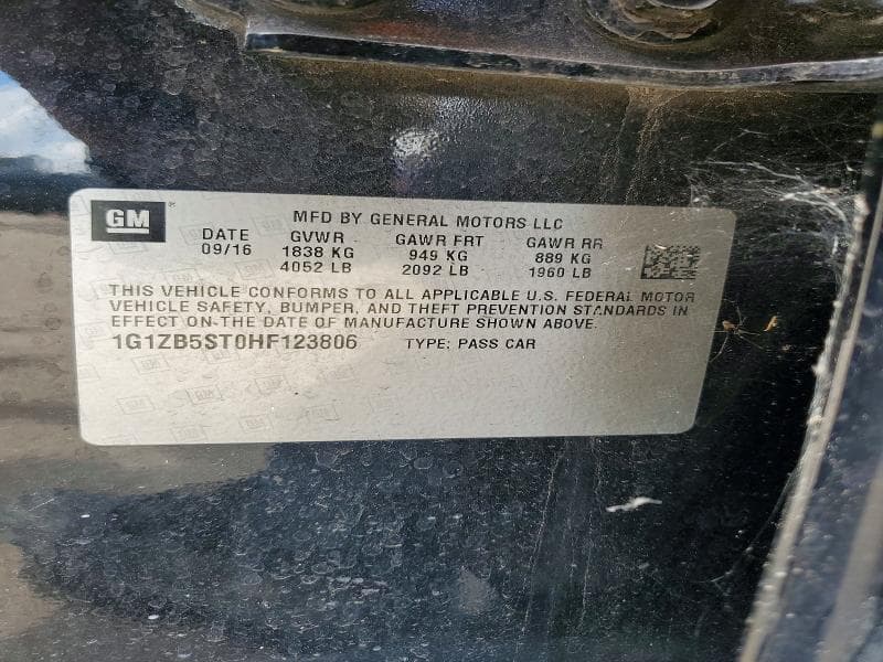 2017 CHEVROLET MALIBU LS 12