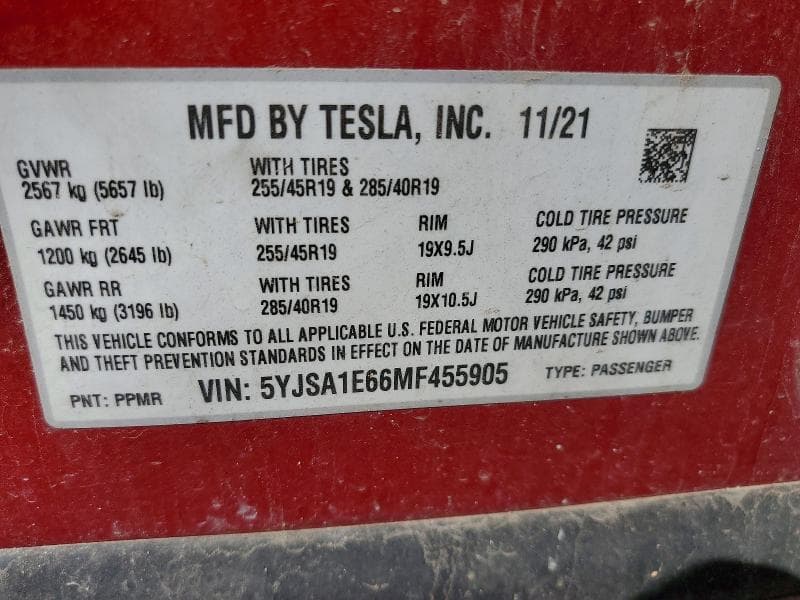 2021 TESLA MODEL S 13