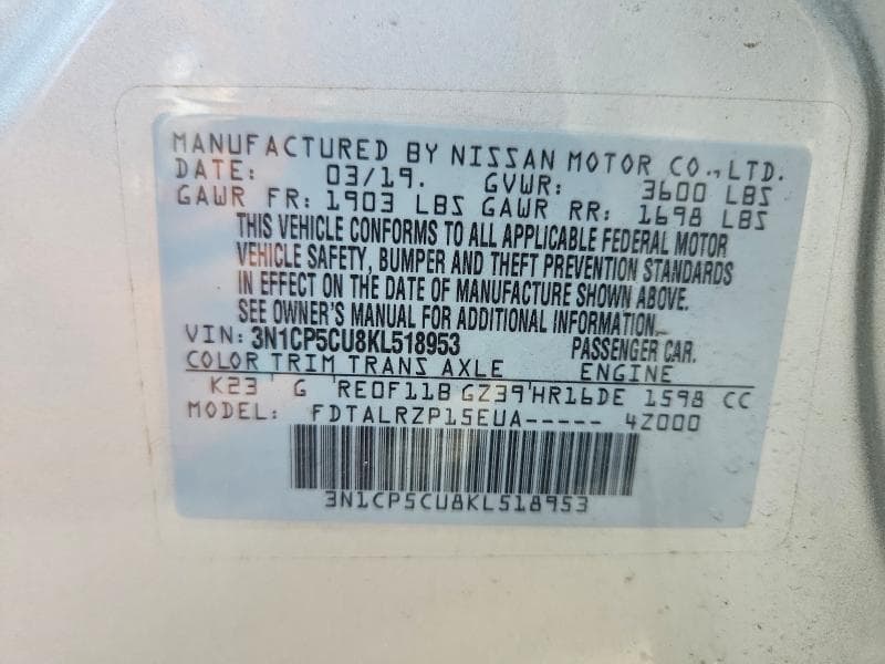 2019 NISSAN KICKS S 13