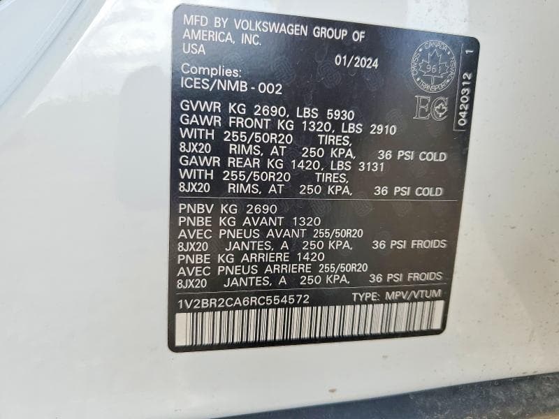 2024 VOLKSWAGEN ATLAS SEL 12