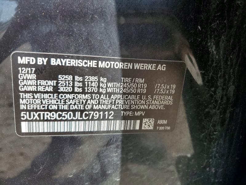 2018 BMW X3 XDRIVE30I XDRIVE30I 13