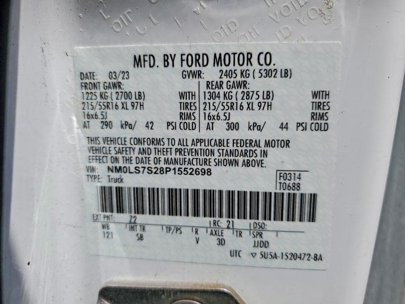 2023 FORD TRANSIT CONNECT XL 14