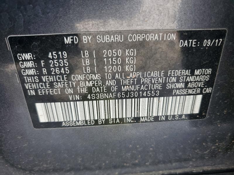 2018 SUBARU LEGACY 2.5I PREMIUM 2.5I PREMIUM 13