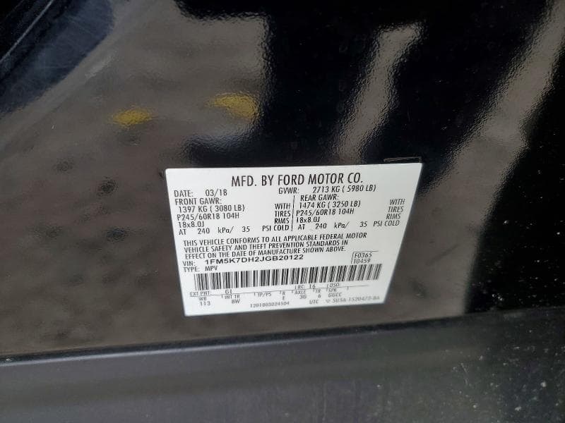 2018 FORD EXPLORER XLT 14