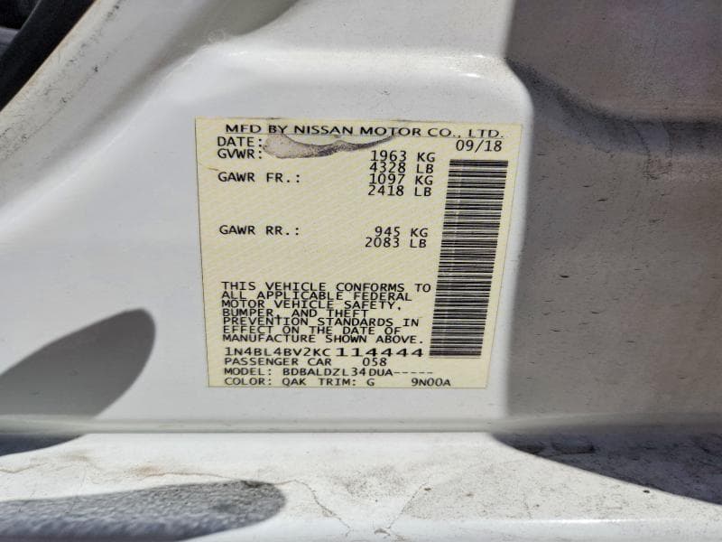 2019 NISSAN ALTIMA S 13