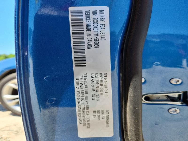 2021 DODGE CHARGER R R 12
