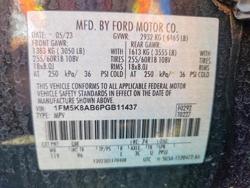 2023 FORD EXPLORER BASE 12