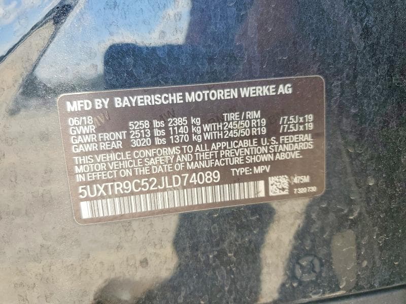 2018 BMW X3 XDRIVE30I 13