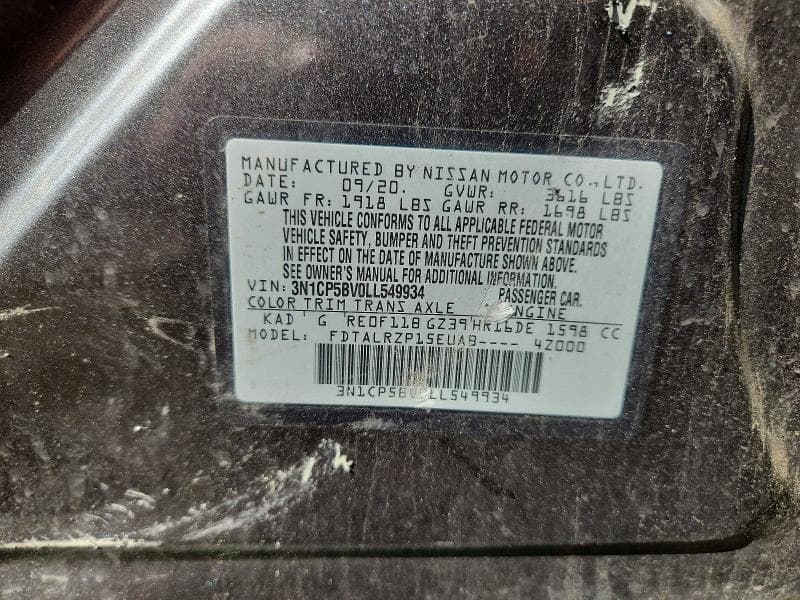 2020 NISSAN KICKS S S 13