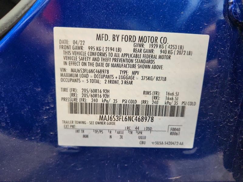 2022 FORD ECOSPORT S S 13