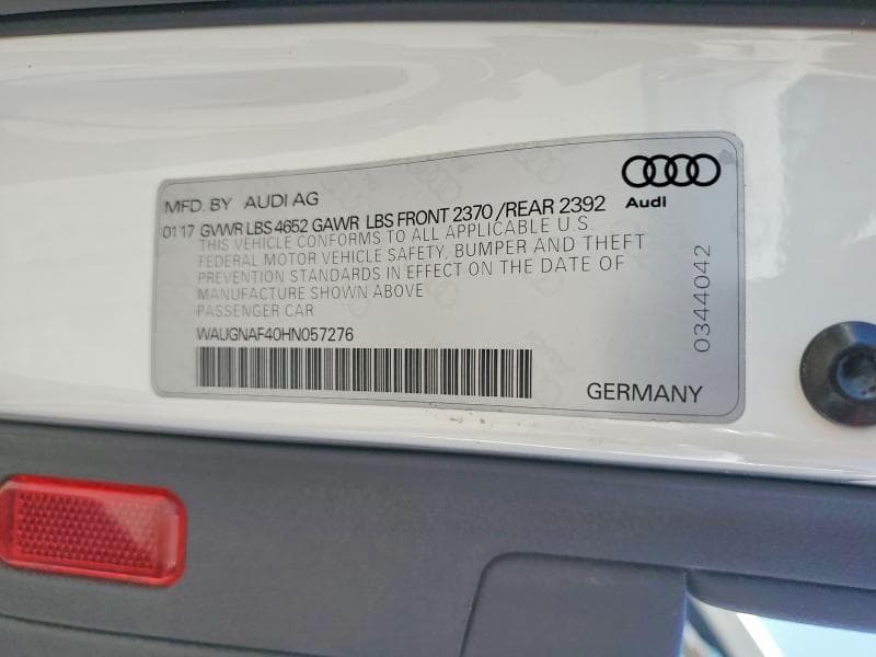 2017 AUDI A4 PREMIUM 12