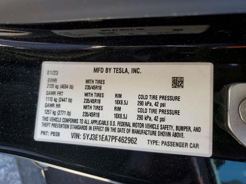 2023 TESLA MODEL 3 12