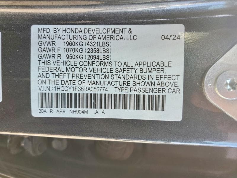 2024 HONDA ACCORD 12
