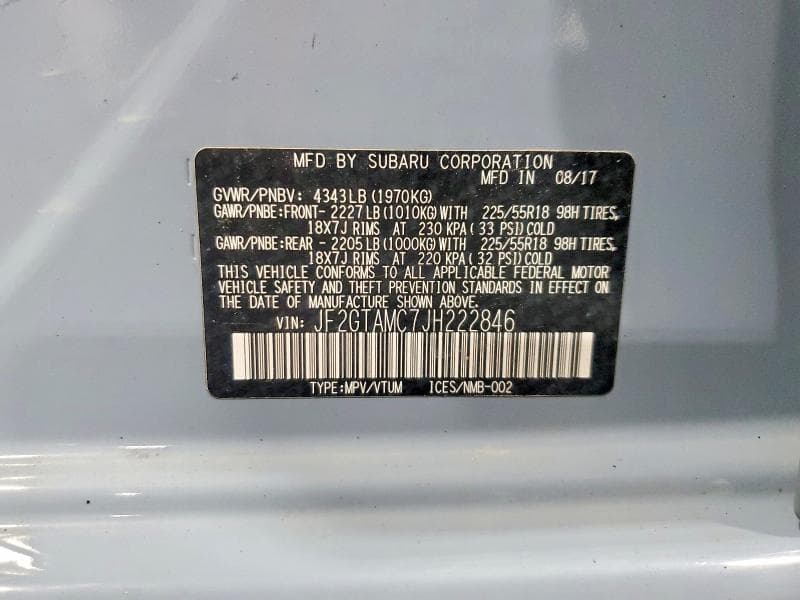 2018 SUBARU CROSSTREK LIMITED LIMITED 13