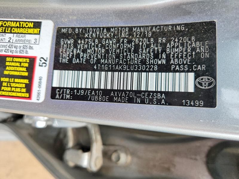 2020 TOYOTA CAMRY SE SE 12