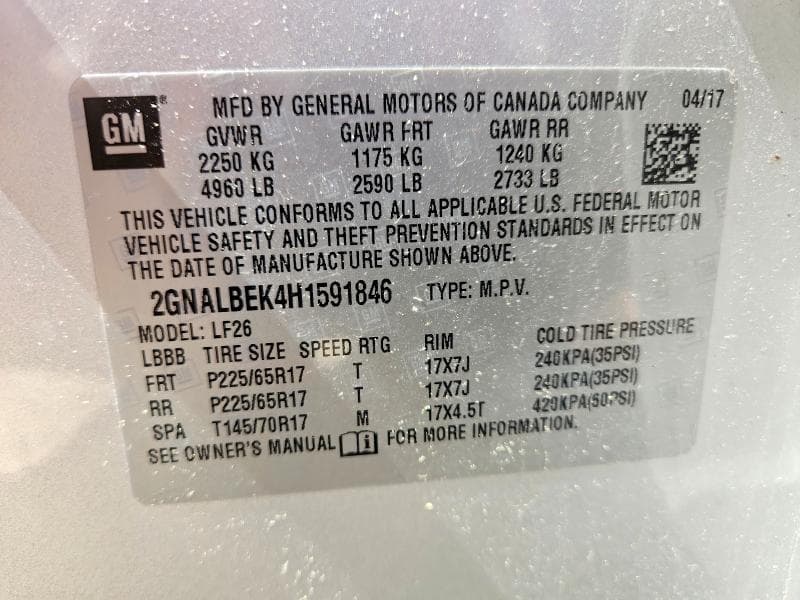 2017 CHEVROLET EQUINOX LS LS 13