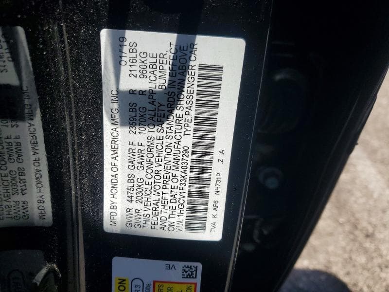 2019 HONDA ACCORD SPORT 12