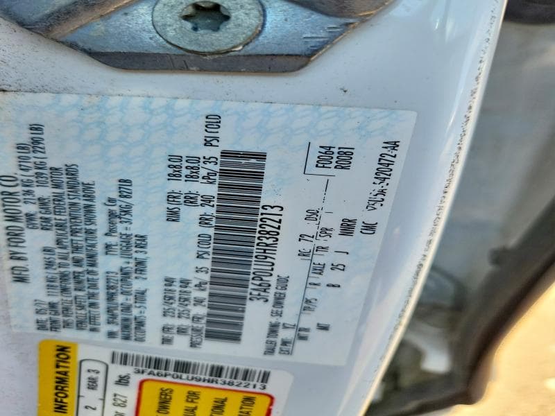 2017 FORD FUSION SE HYBRID 12
