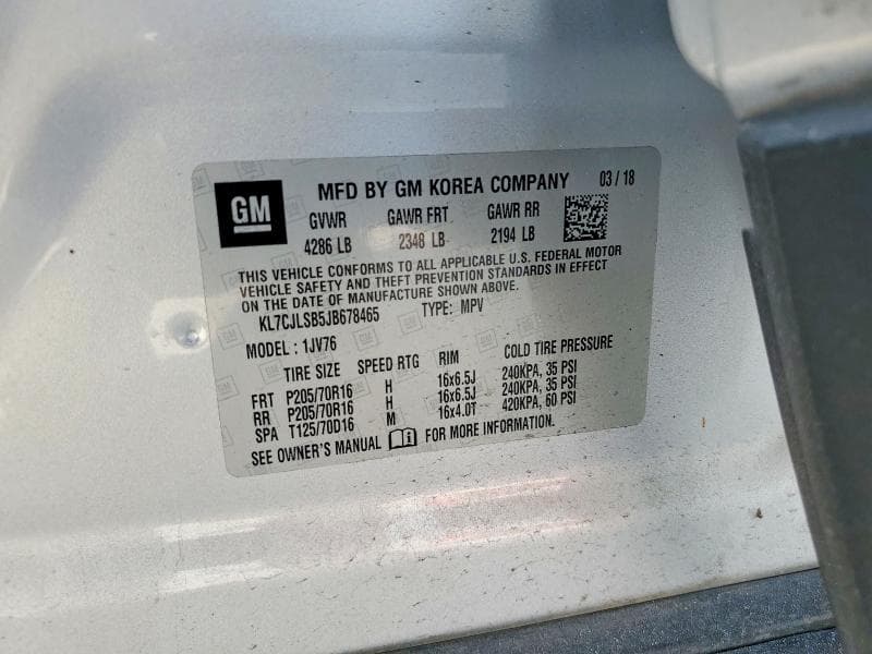 2018 CHEVROLET TRAX 1LT 12