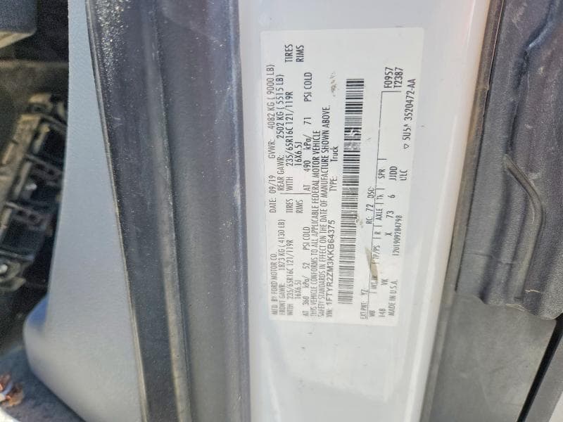 2019 FORD TRANSIT 250 DELIVERY VAN 13