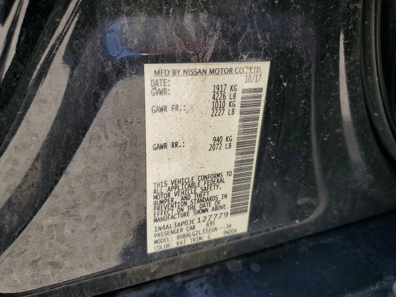 2018 NISSAN ALTIMA 2.5 S 12