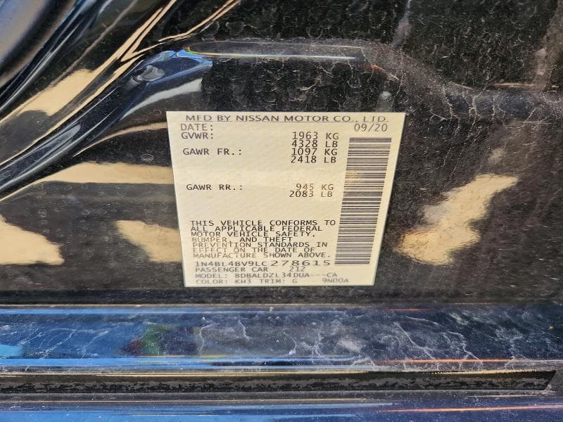2020 NISSAN ALTIMA S S 12