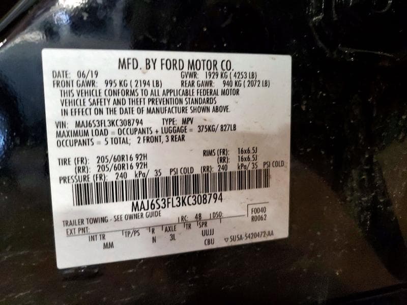 2019 FORD ECOSPORT S S 13